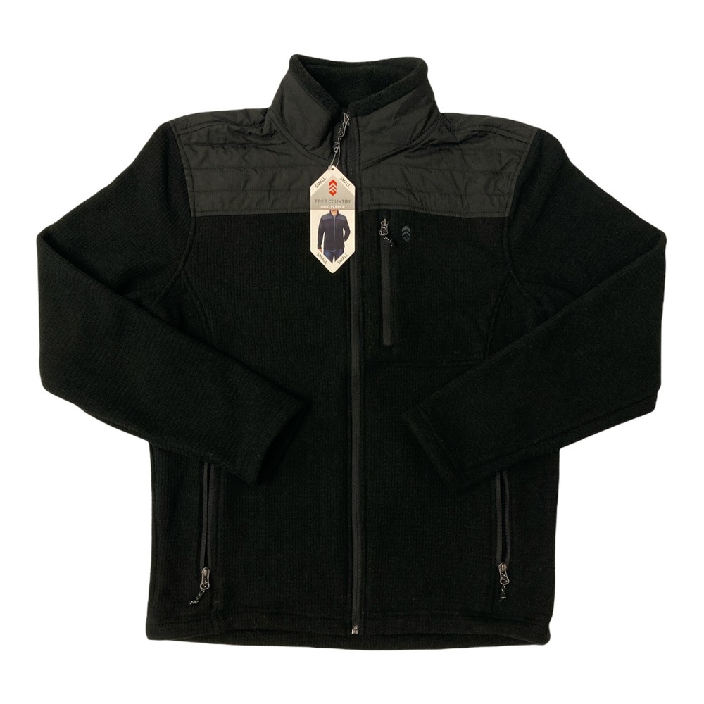Free Country‎ Grid Fleece Black Coat Medium